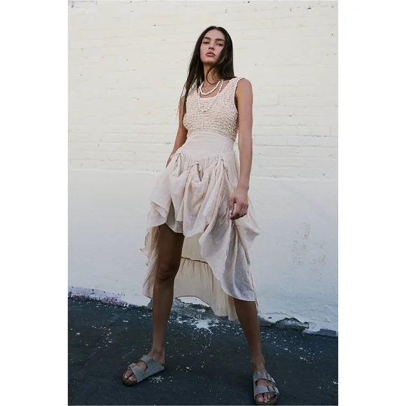 Free People Exotic Escape Convertible Maxi Dress Semolina Nwt - Picture 1 of 12